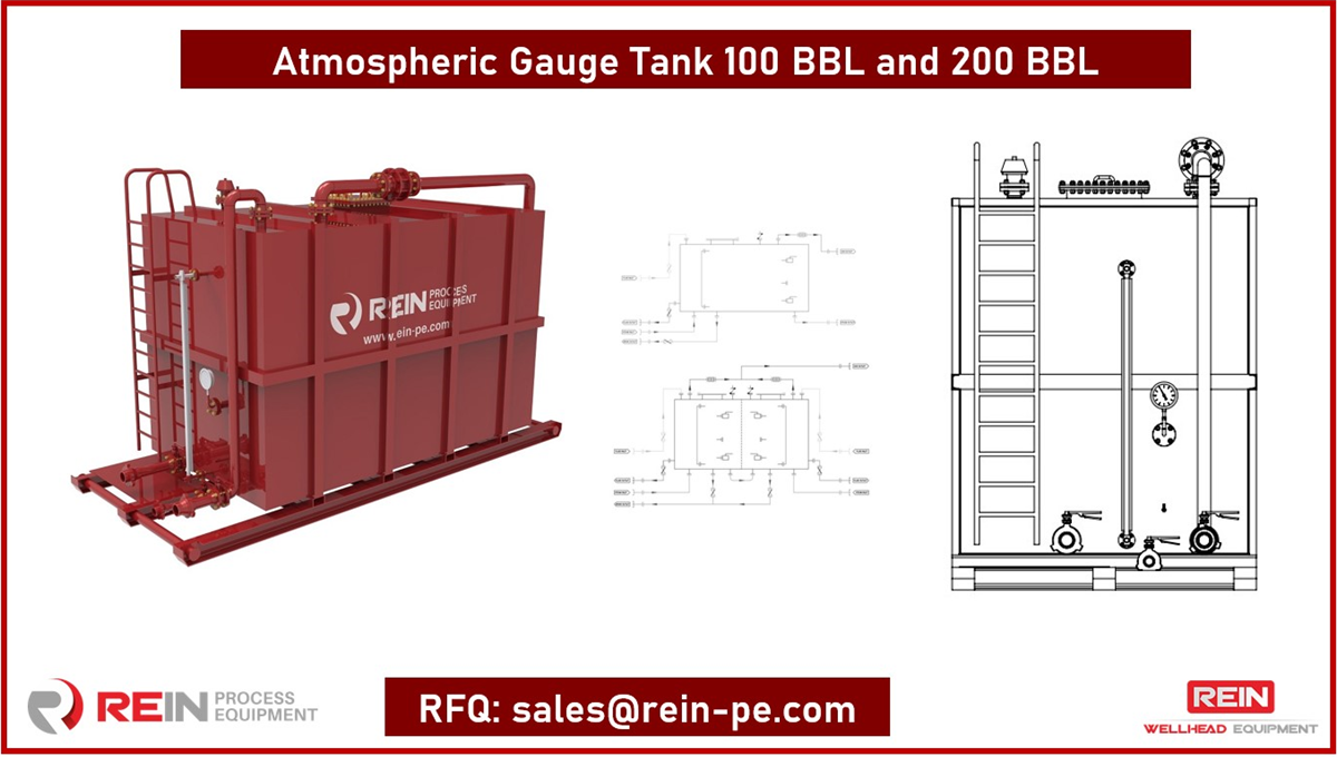 Rein Process Equipment starts fabrication of 100 bbl and 200 bbl atmospheric gauge tanks for surface well testing. Gauge tanks will be sold as stock product. Hurry up to book the order_01.png