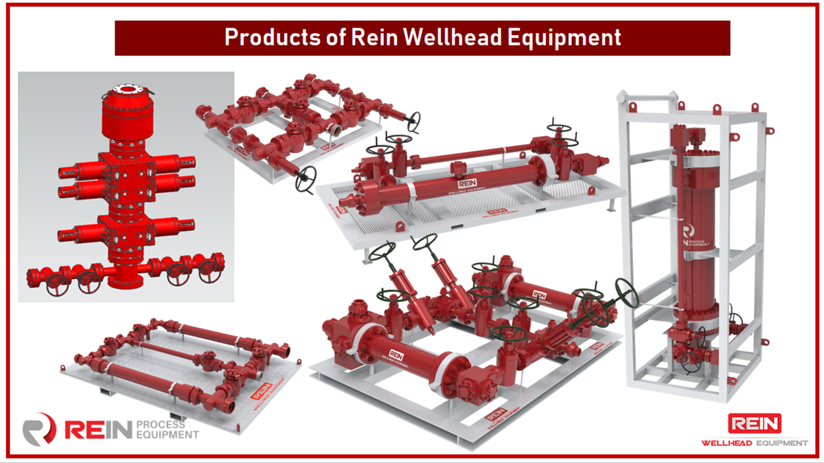 Rein Wellhead Equipment, division of Rein Process Equipment, develops, designs and fabricates oilfield equipment, such as wellhead assembly, BOP, API 6A Valves, API 16C Manifolds.png